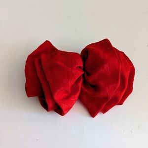 Riviera Red Oversized Fabric Bow Hair Barrette Women Accessories
